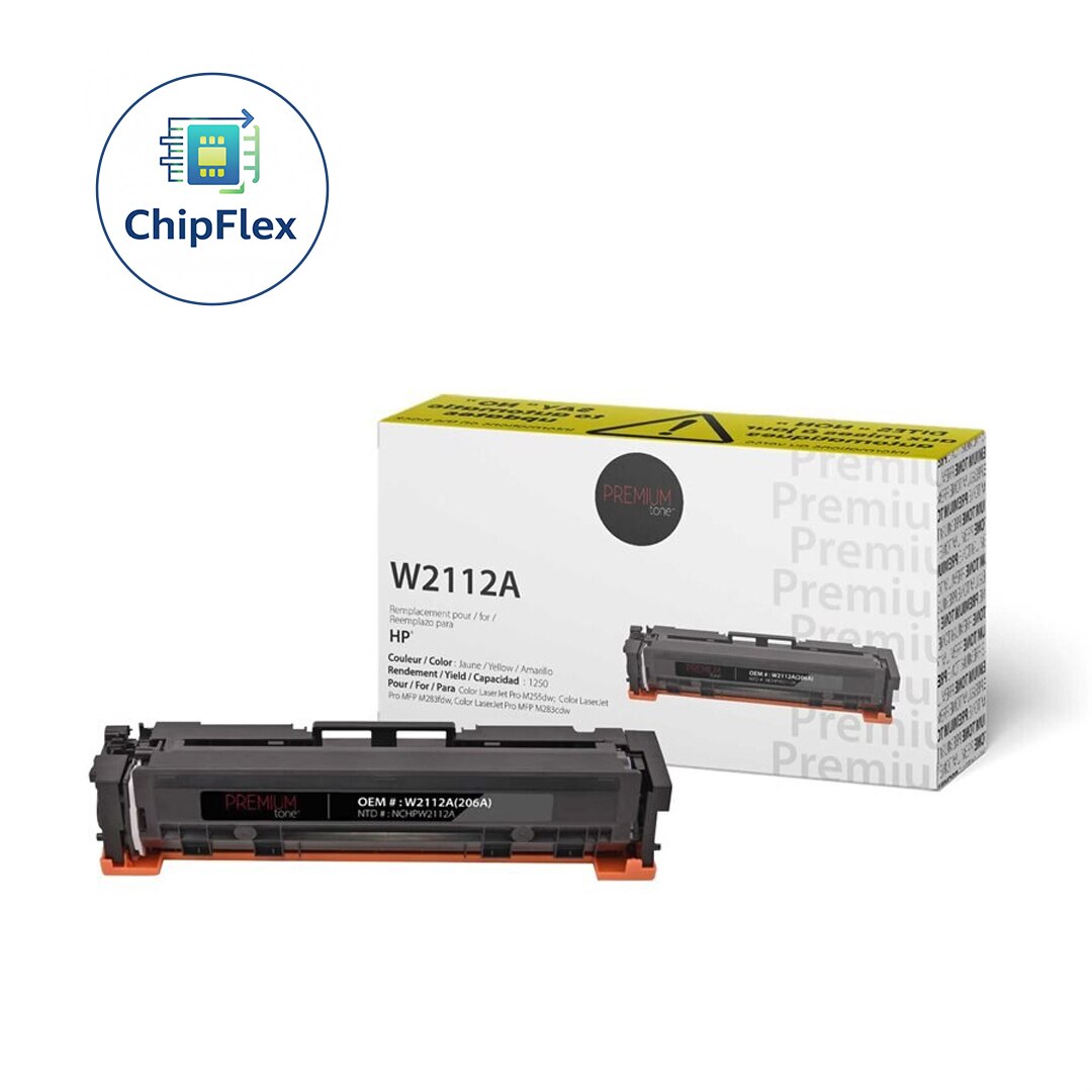 HP 206A W2112A Compatible Premium Tone YRTS Yellow 1250 page